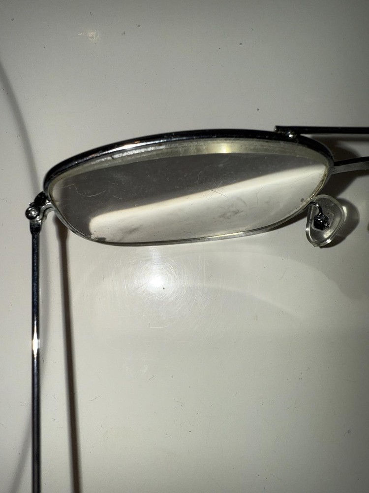 Silver Frame Rectangular Eyeglasses with Black Temple Tips