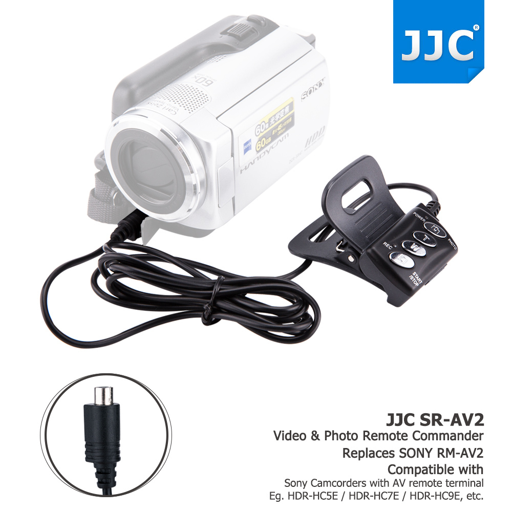 JJC Remote Commander Controller Sony AV A/VR Socket Handycam Camcorder as RM-AV2