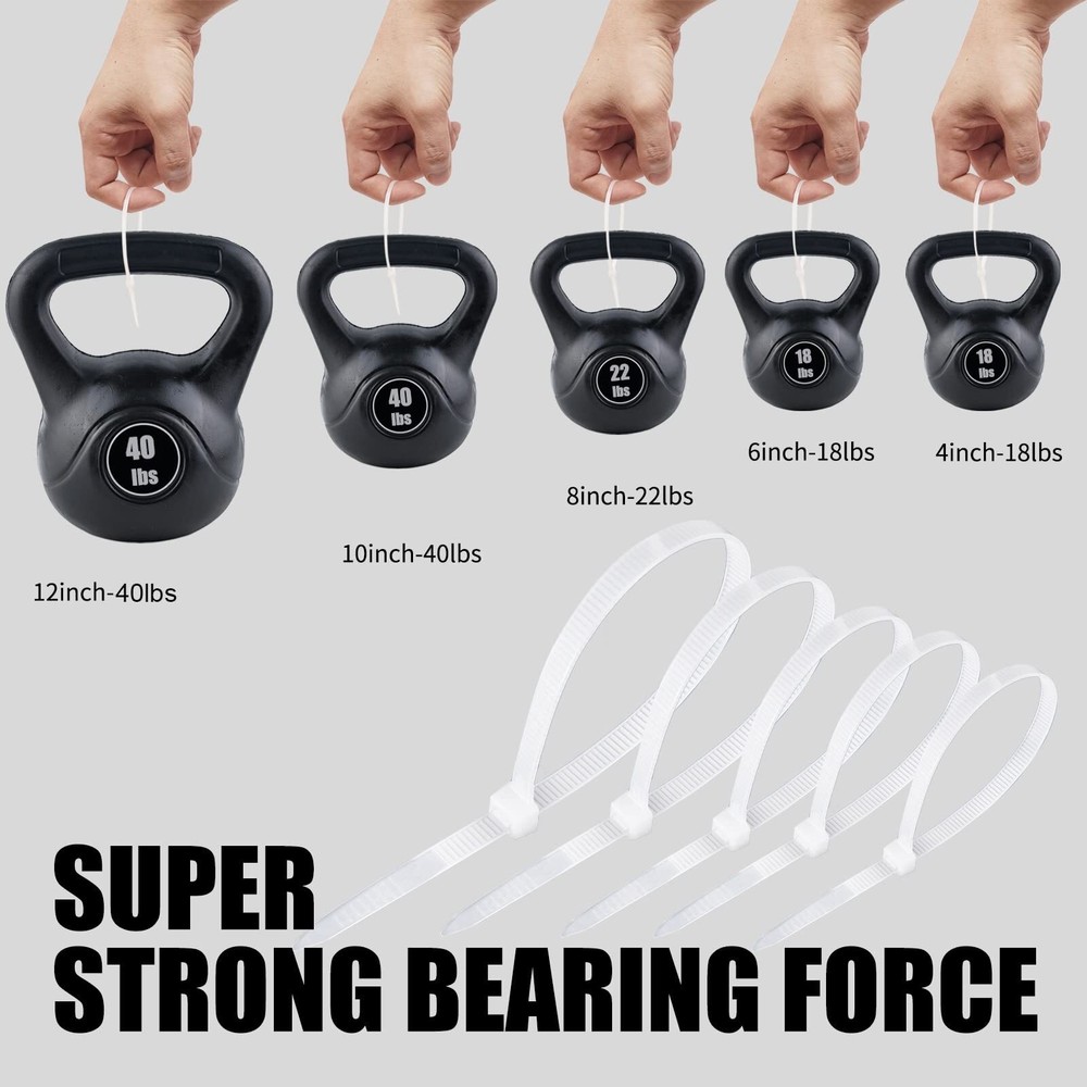 600 Self-Locking Nylon Cable Ties - Assorted Sizes for Home & Office Use