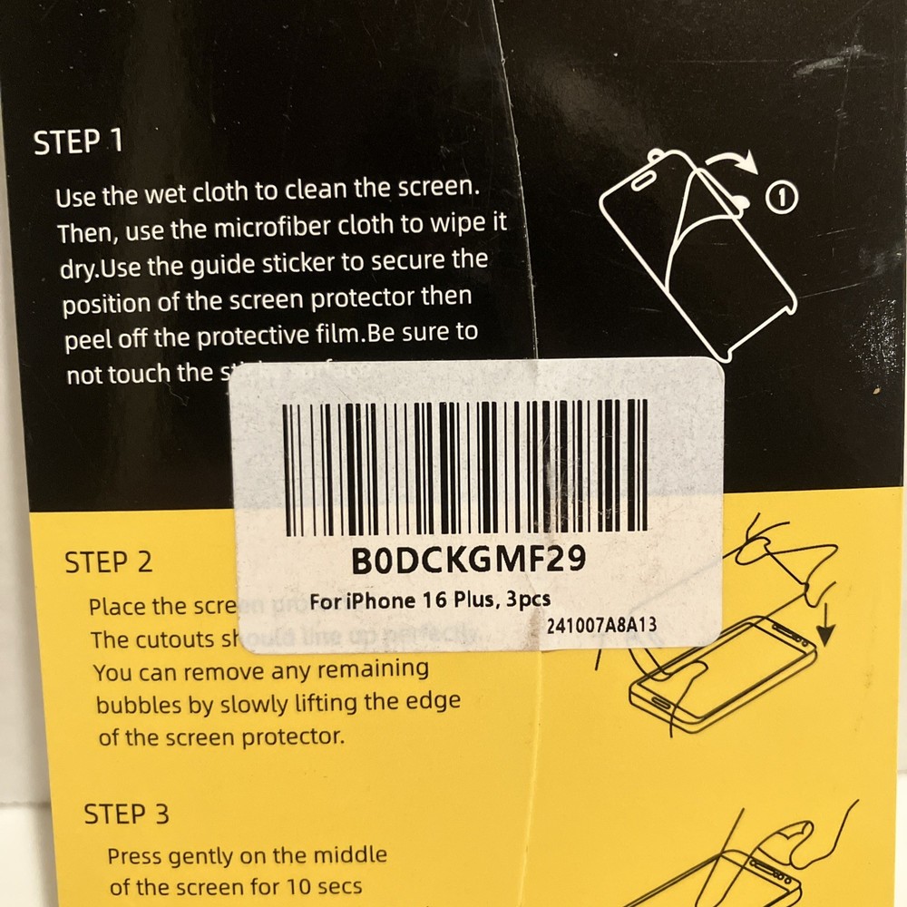 NEW’C for iPhone 16 Plus Screen Protector 9H Glass Kit