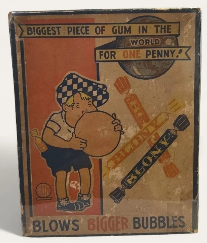 c1930s BLONY Bubble Gum Store DISPLAY BOX Empty Counter Vintage #1 Candy