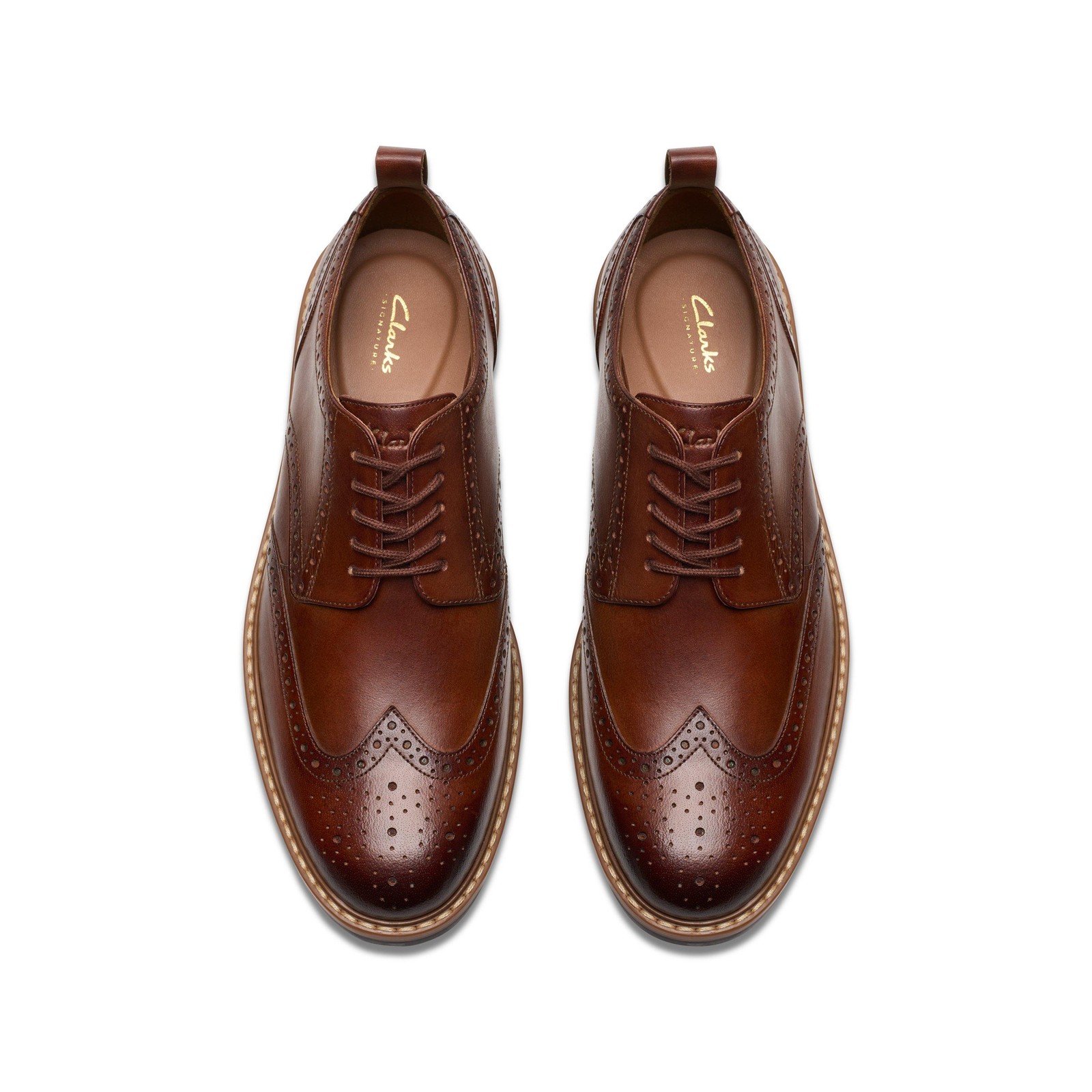 Clarks Mens Aldwin Limit Brown Leather Casual Shoes