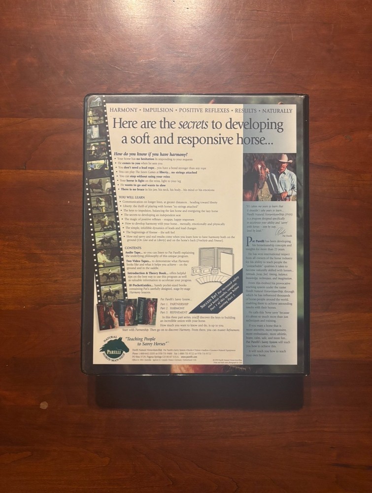 Pat Parelli's Savvy System- Level 2 Harmony VHS Cassette Complete Set
