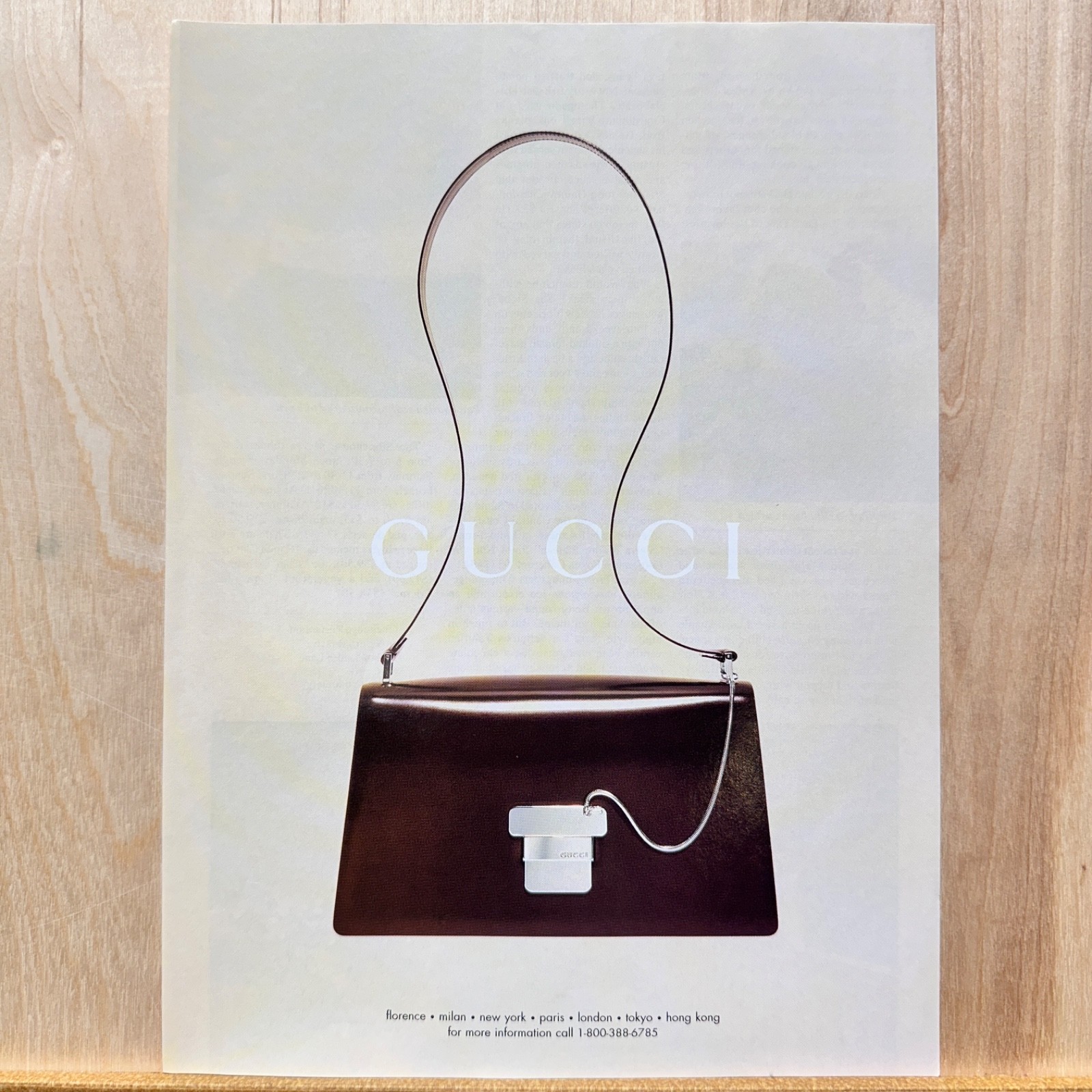 1996 Gucci Patent Leather Handbag Vintage Print Ad Tom Ford Era Advert Art