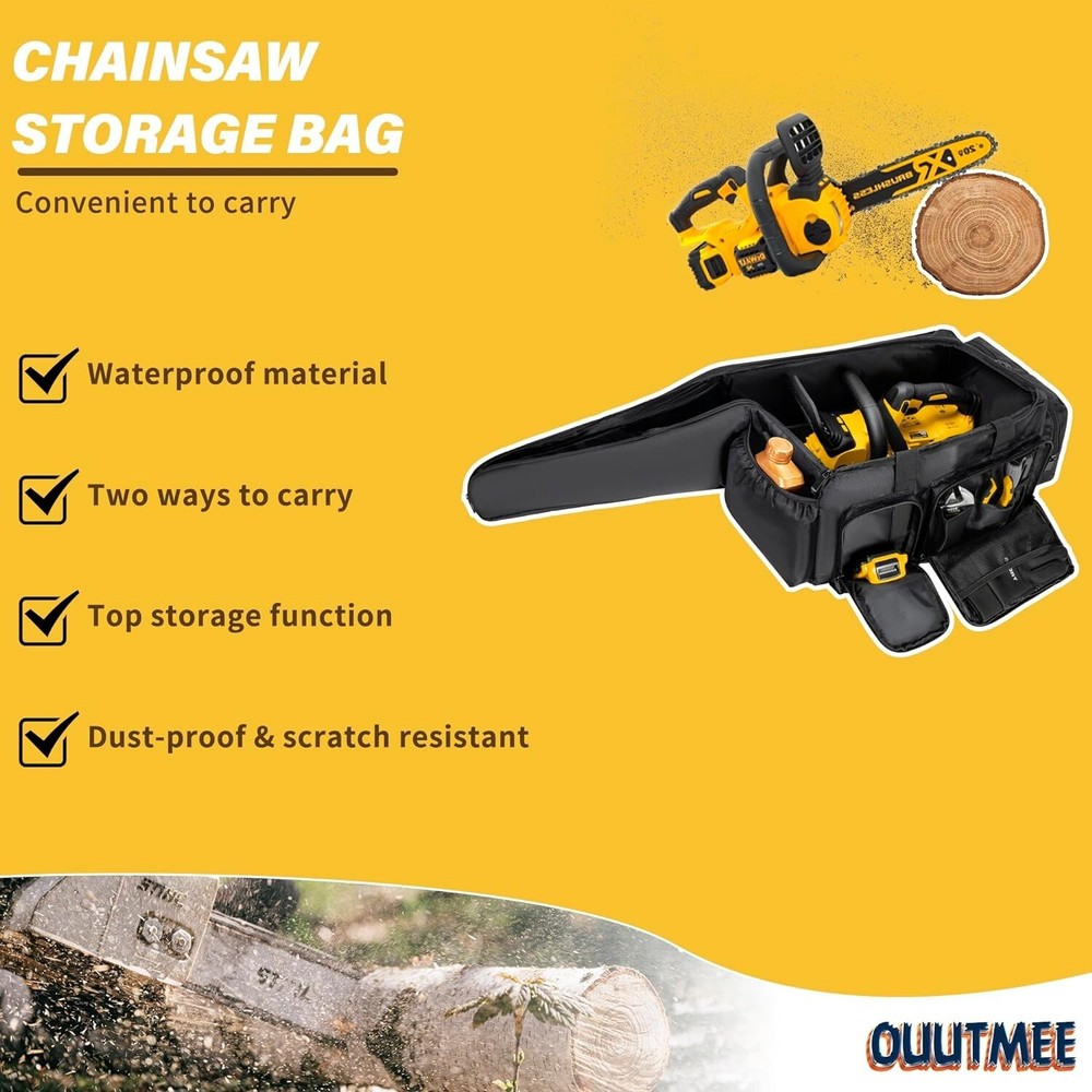 Chainsaw Carrying Case,Waterproof Foldable Compatible with 10 & 12 Inch Chainsaw