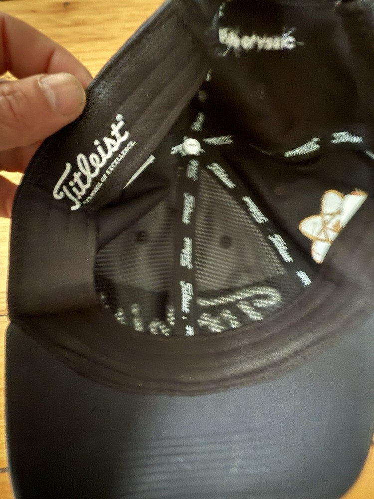 Titleist Golf Hat Cap Performance Adjustable Black The Rail Embroidered