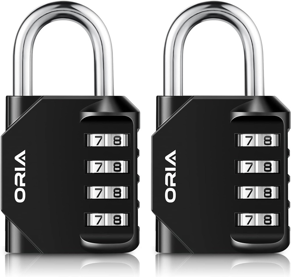 Combination Lock, 2 Pack Combination Padlock, 4-Digit Locker Lock, Waterproof...
