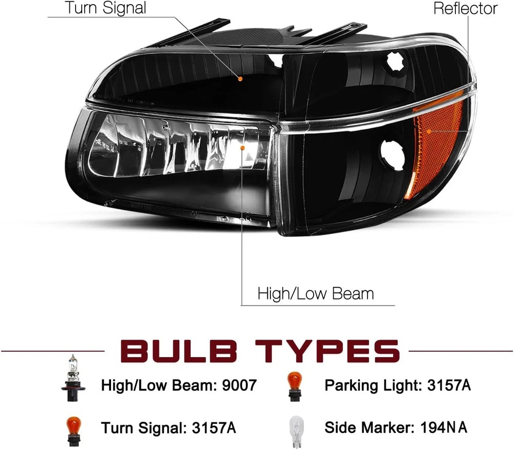 Headlight Assembly Replacement for 95-01 Ford Explorer / 1997 Mercury Mountainee