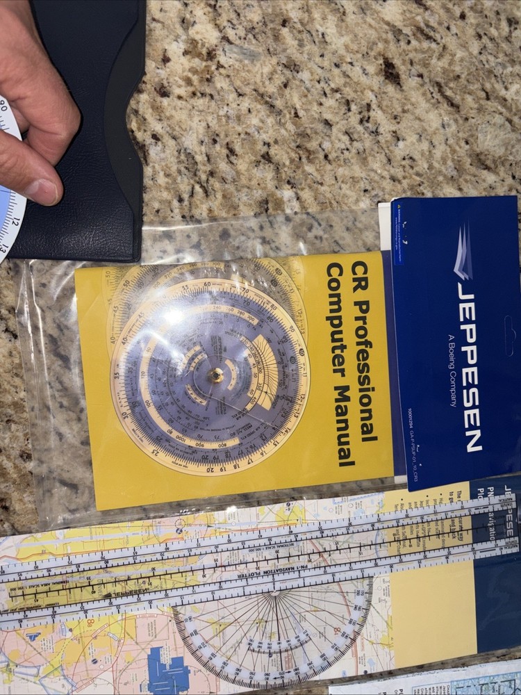 BUNDLE Jeppesen Slide Graphic Compute, Rotating Plotter(e6B), Charts