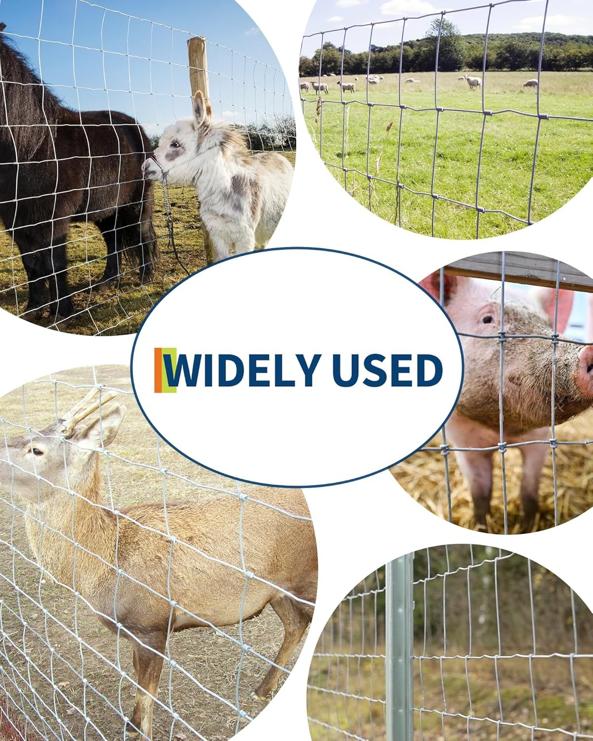 Farm Fence 4/5/6FT x 328FT 4/5FT x 164FT Galvanized Cattle Animals Protection