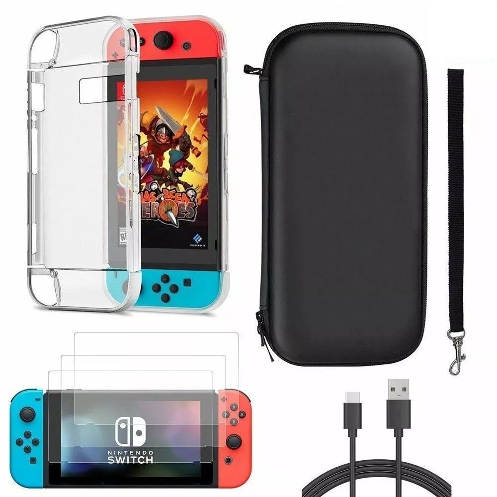 Accessories Case Bag+Shell Cover+Charging Cable+Protector for Nintendo Switch