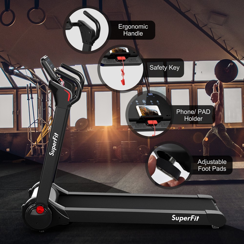Costway Folding 2.25HP Electric Treadmill Running Machine APP Control Bluetooth