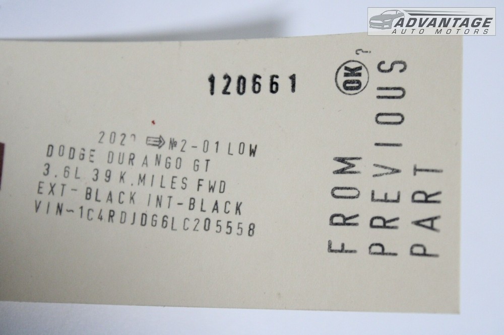 2017-2022 DODGE DURANGO AUDIO SYSTEM AMP AMPLIFIER MODULE BRACKET HOLDER OEM