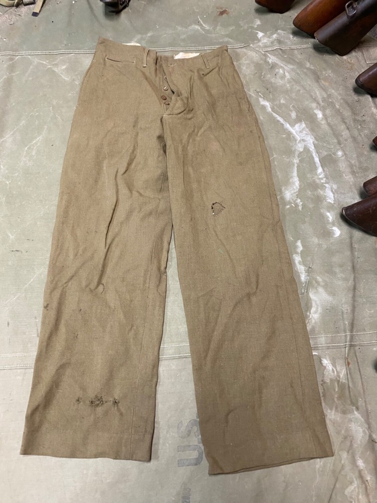 ORIGINAL WWII US ARMY M1938 WOOL COMBAT FIELD TROUSERS- SMALL 31 WAIST