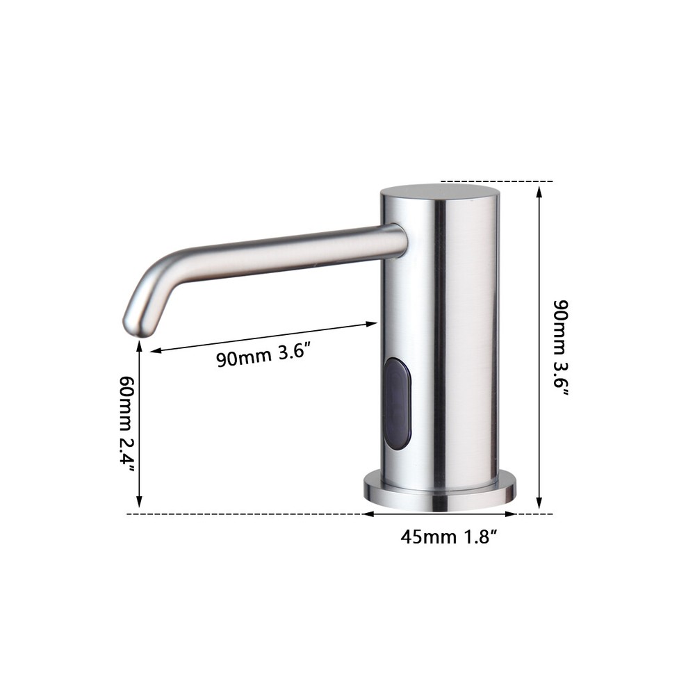Kitchen Brushed Nickel Automatic Hand Sensor 500ml Soap Dispenser Deck Mount