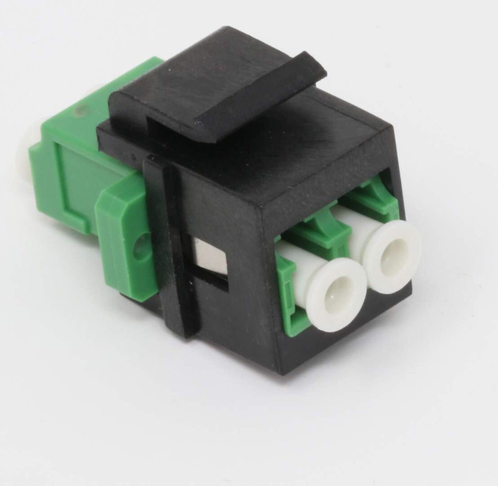 Fiber Optic Keystone Coupler Jack LC Duplex Singlemode APC Black