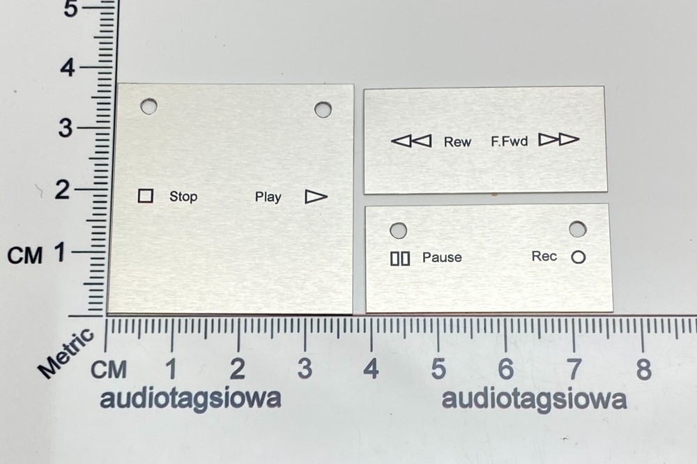 Nakamichi BX-1 Cassette Function Button Labels Custom Made Aluminum Full Set