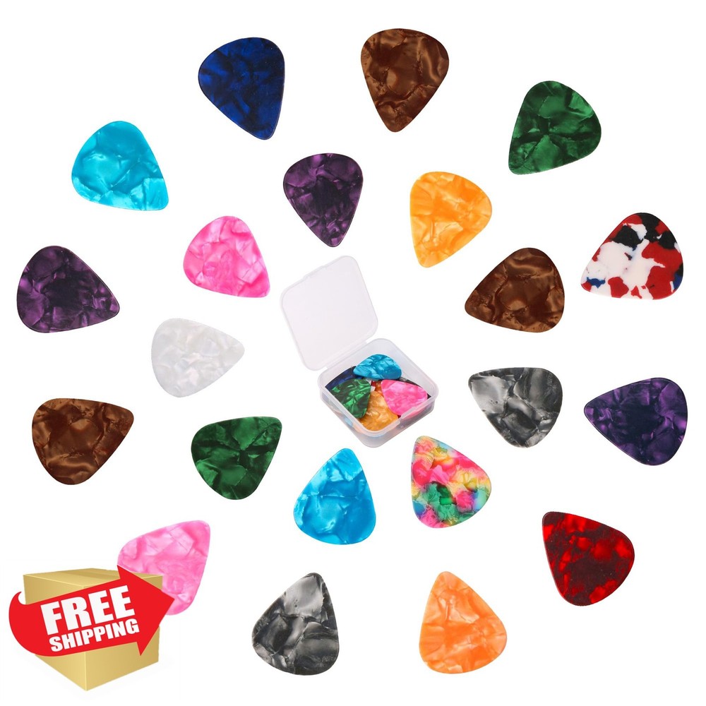 Guitar Picks 21 Pack, Variety, Thin Medium Heavy, Case