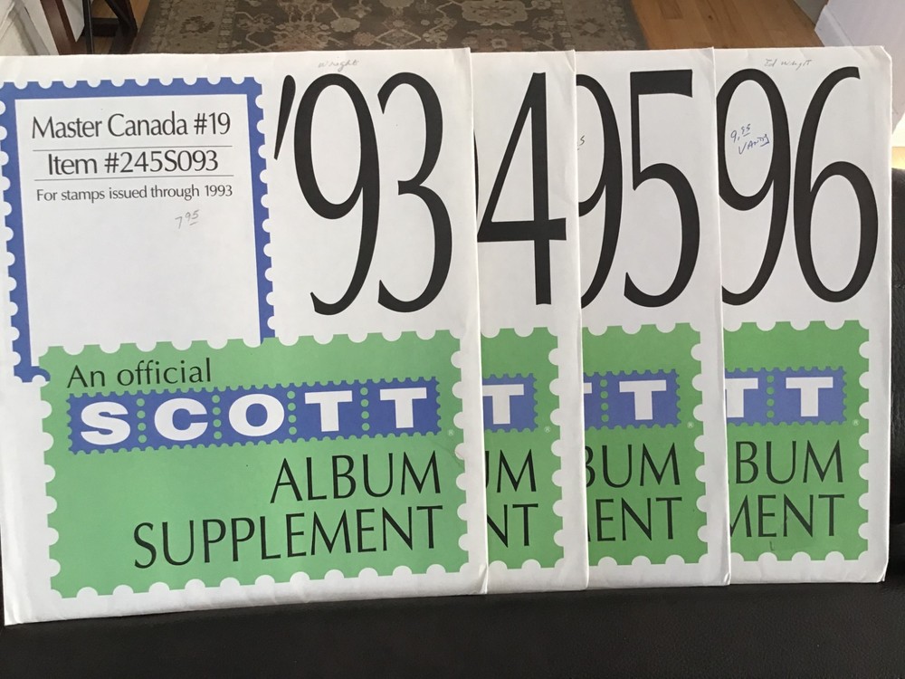 Scott 1993-94-95-96 Master Canada #19-22, Album Supplements Unopened and sealed