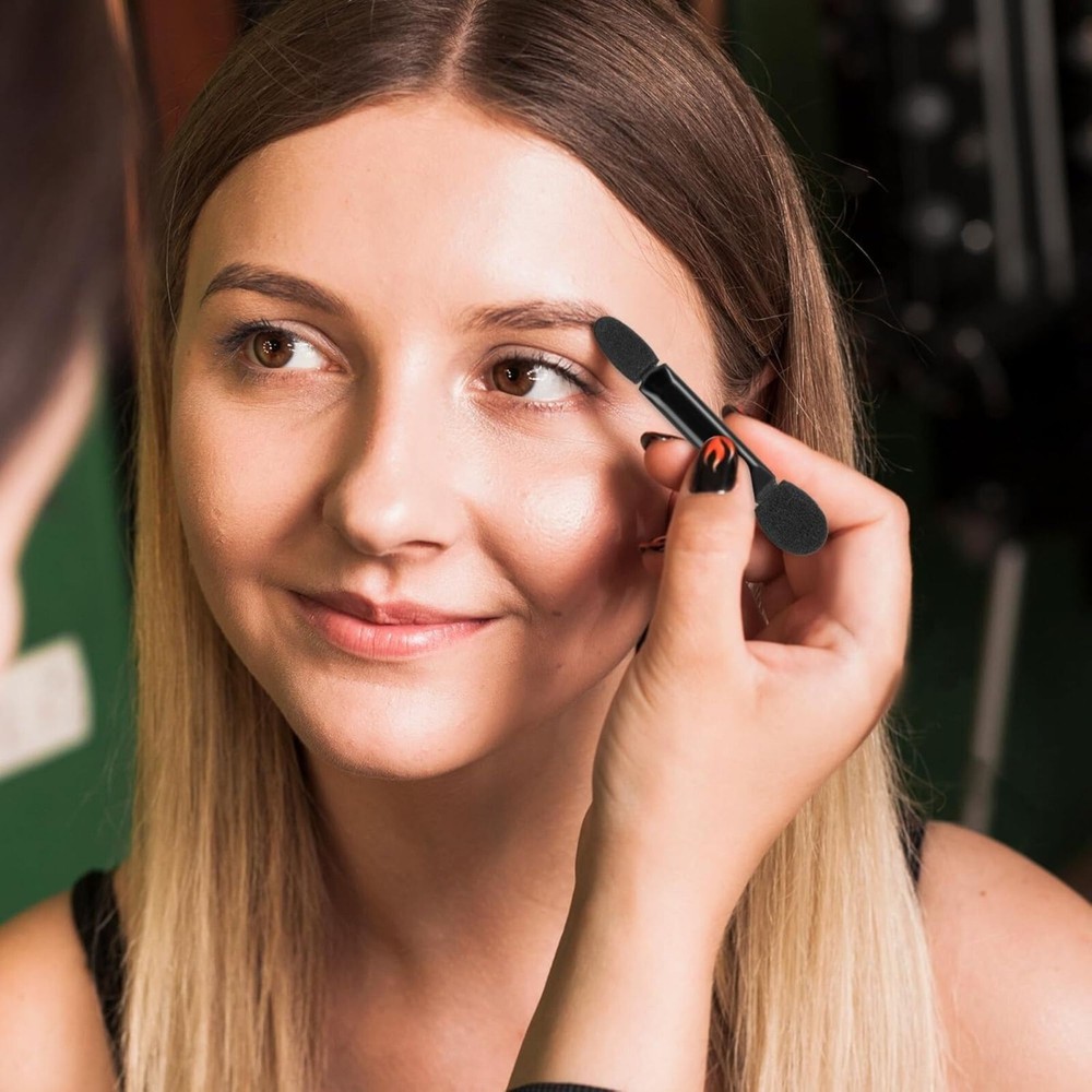 Dual Sides Eyeshadow Brushes Disposable Makeup Applicator Cosmetic Tools, 50Pc