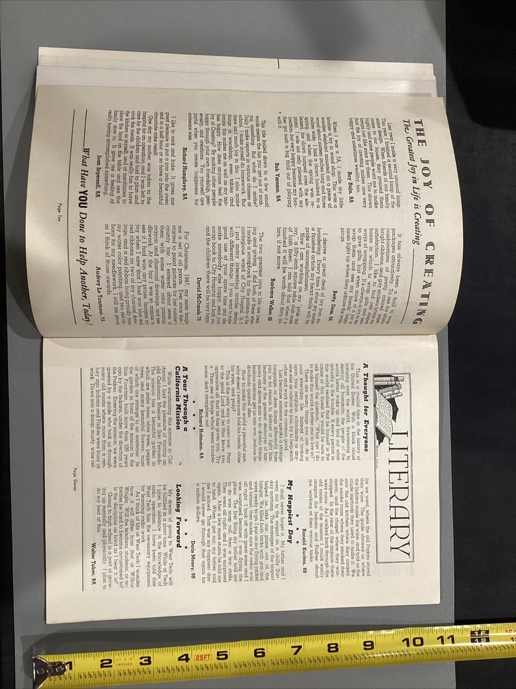 1949 Jan Wilbur Wright Cleveland Ohio Junior High School Publication Program