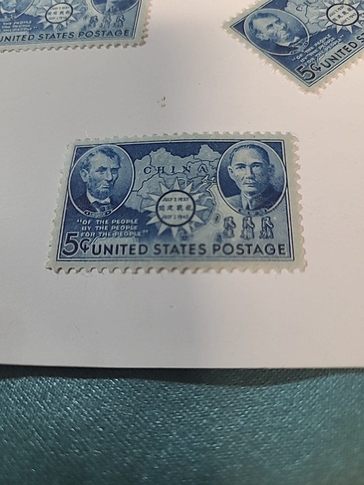 Vtg. 5 Cent Stamps Thirteen Total Bag 59