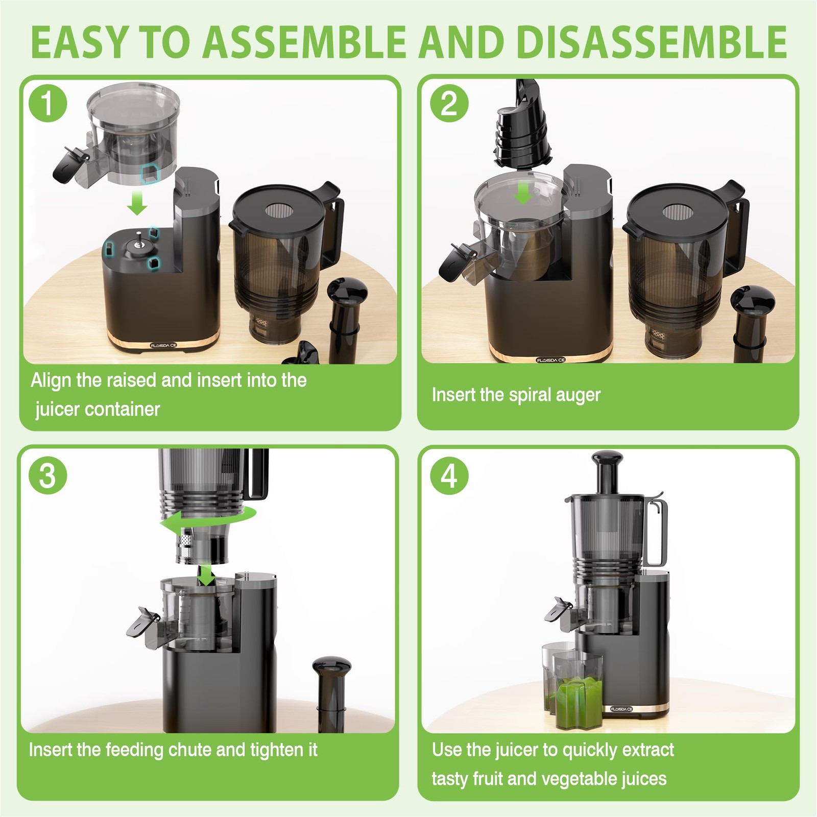 Cold Press Juicer, 6.5" Extra Large Feed Chute Juicer Machines, 350W Slow Mas...
