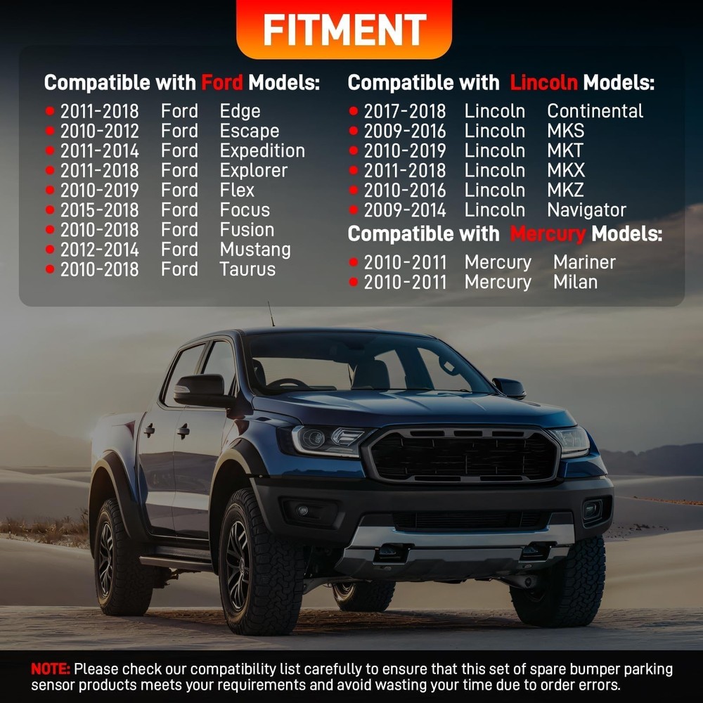 4PCS Parking Assist Sensor Compatible with Ford Edge Expedition Explorer Flex...