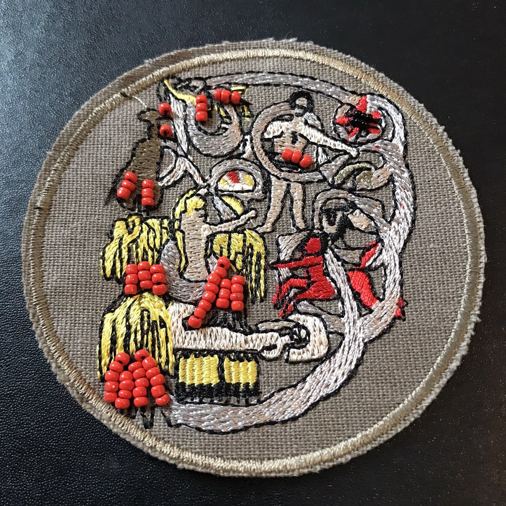 STRANGE BEADED PATCH ODD P51 PATCH BADGE SEW ON EMBROIDERY