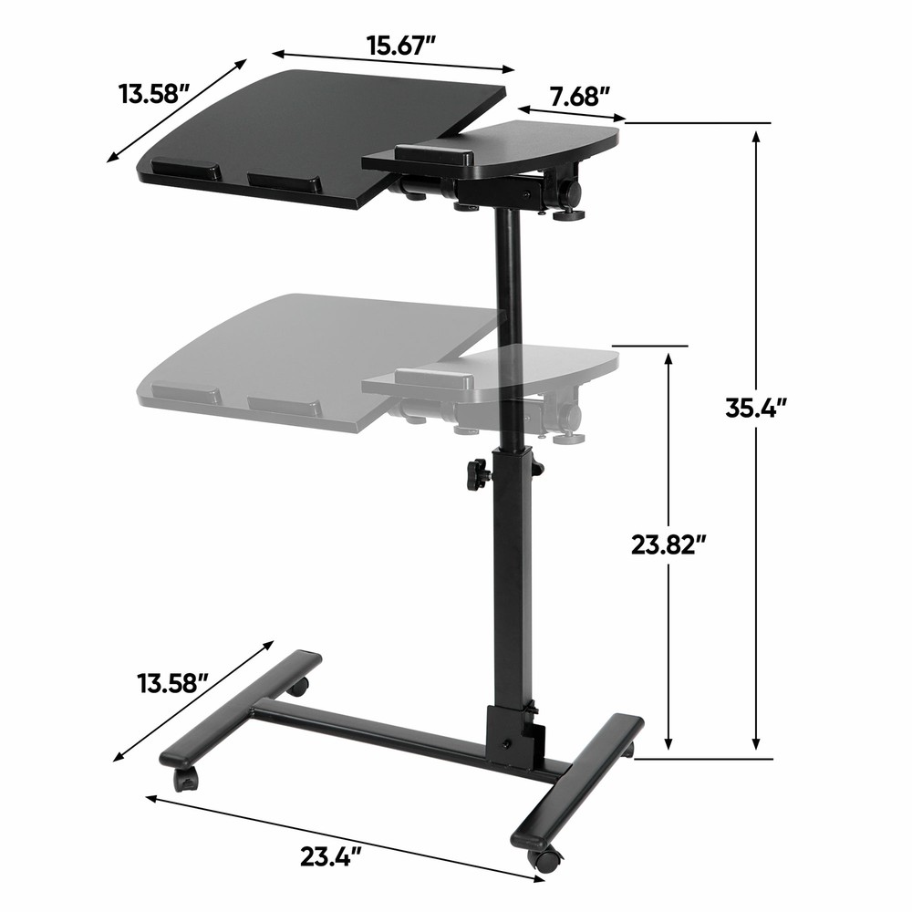 Rolling Laptop Desk Over Sofa Angle Height Adjustable Bed Notebook Table Stand