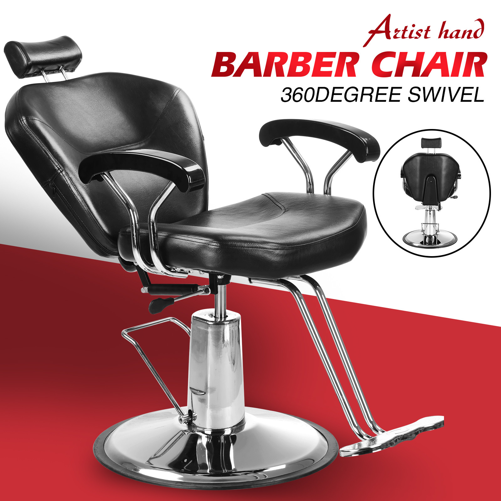Reclining Hydraulic Barber Chair Styling Salon Beauty Shampoo Spa Equipment