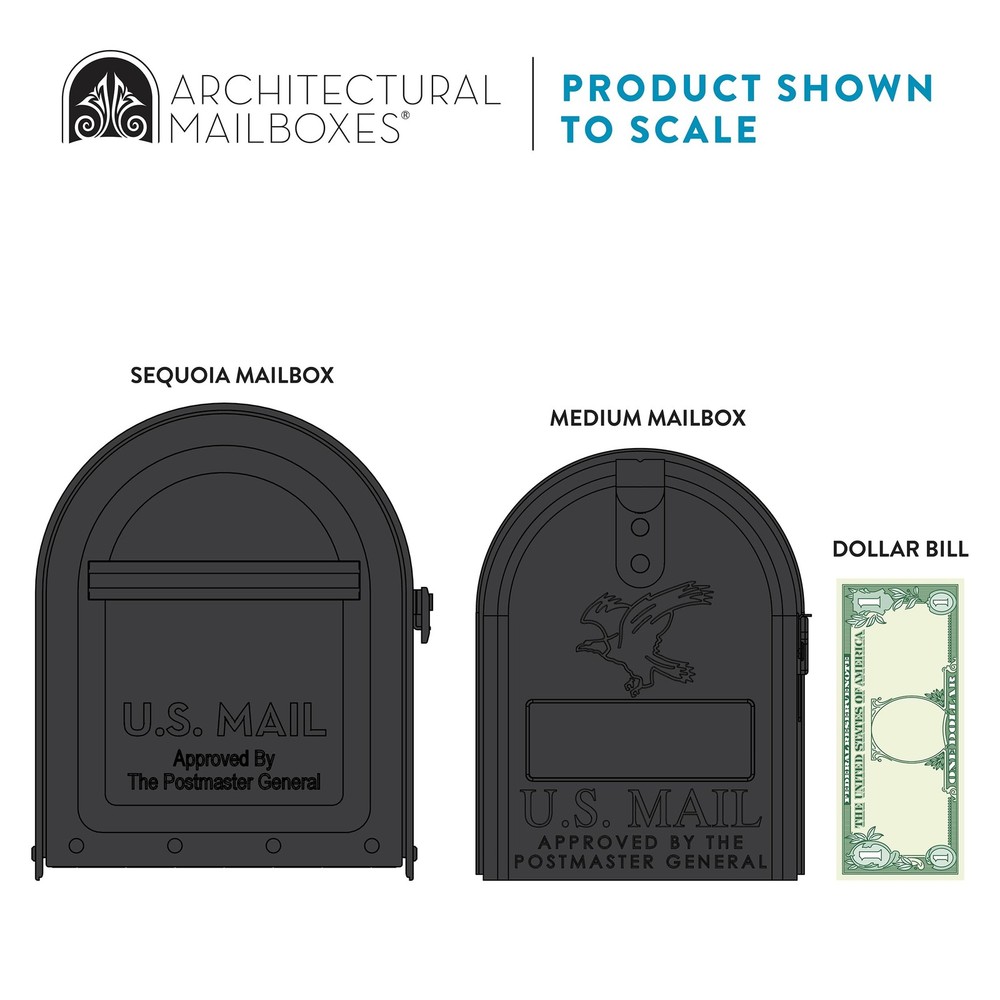 Architectural MAILBOXES 5560B-R-10 Architectural Mailboxes Sequoia Post Mount
