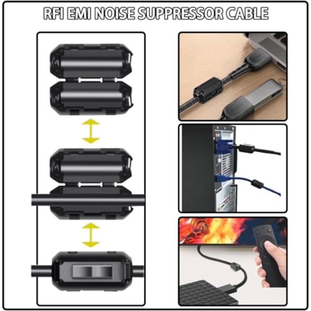 Compact Size Cable Clamps Compatible With Various Cables Effective Noise Control