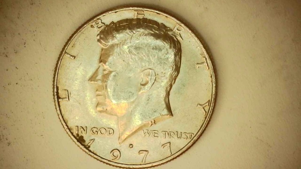 1977D Kennedy Half Dollar Error Coin - Filled Mint Mark "D" - 272