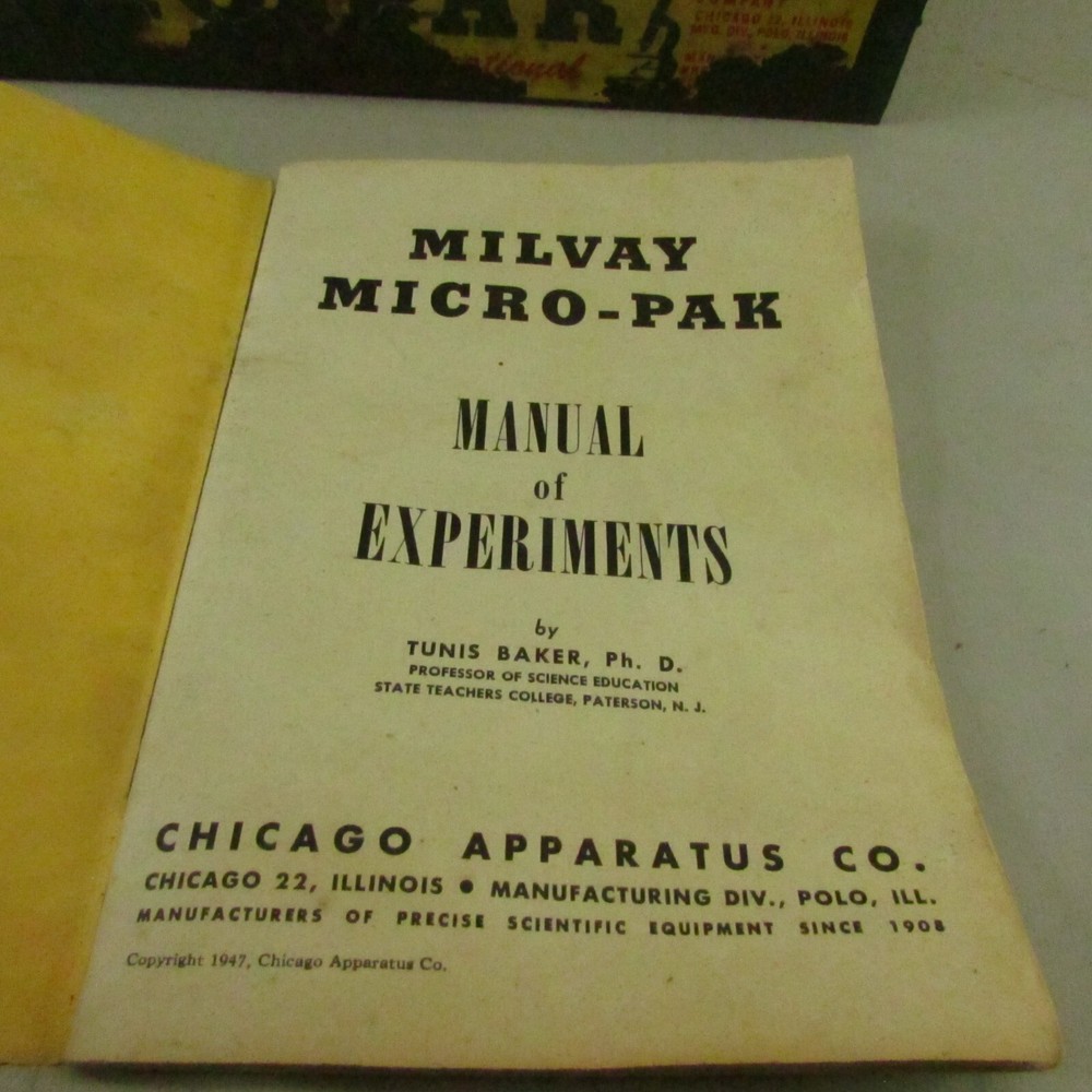 RARE VINTAGE MILVAY NO.508 MICRO-PAK MICROSCOPE EXPERIMENT SET