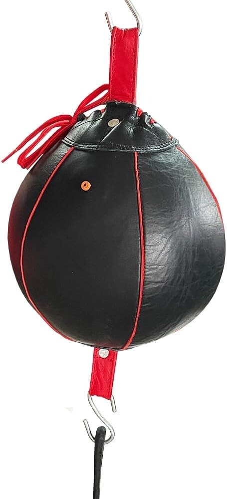 Invincible Professional Leather Double End Boxing Bag with Bungee Cords
