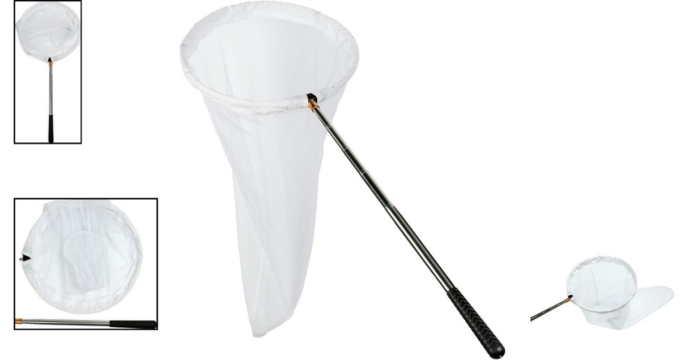Durable Insect Collector's Net: 16" Ring, 59" Telescopic Handle, 36" Depth