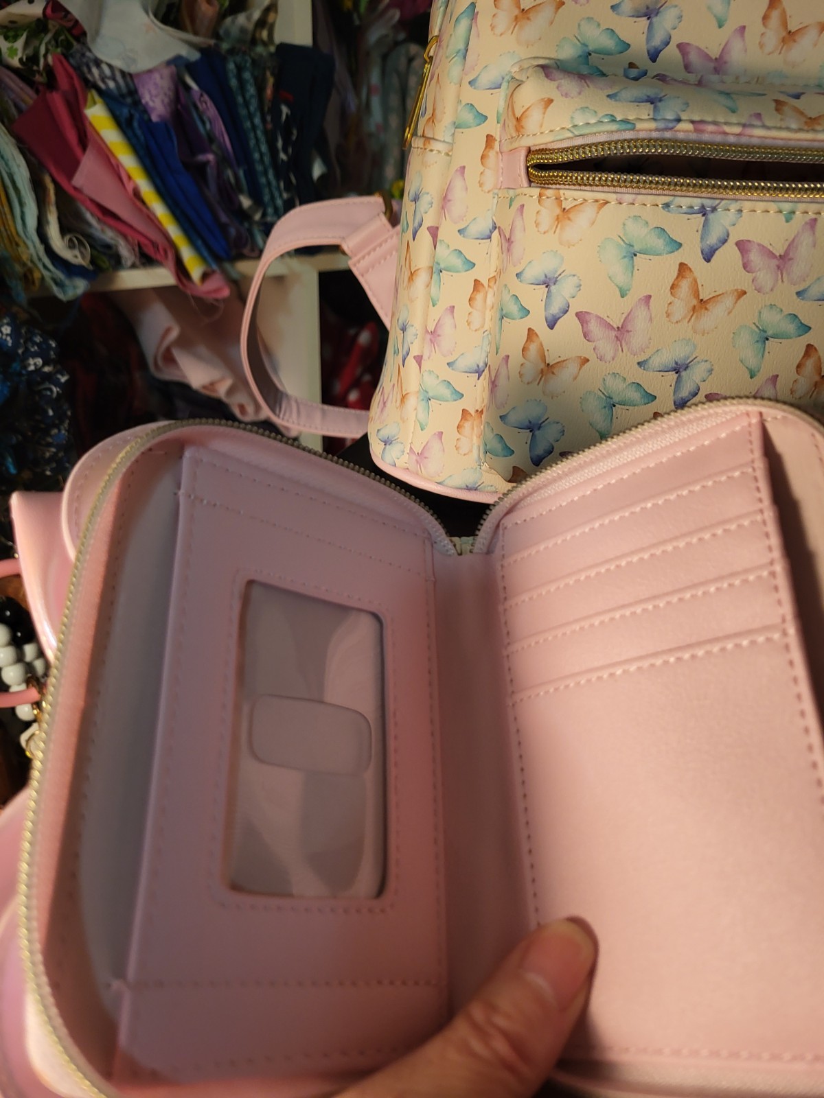 Loungefly Disney Butterfly Backpack And Wallet Set. NWOT