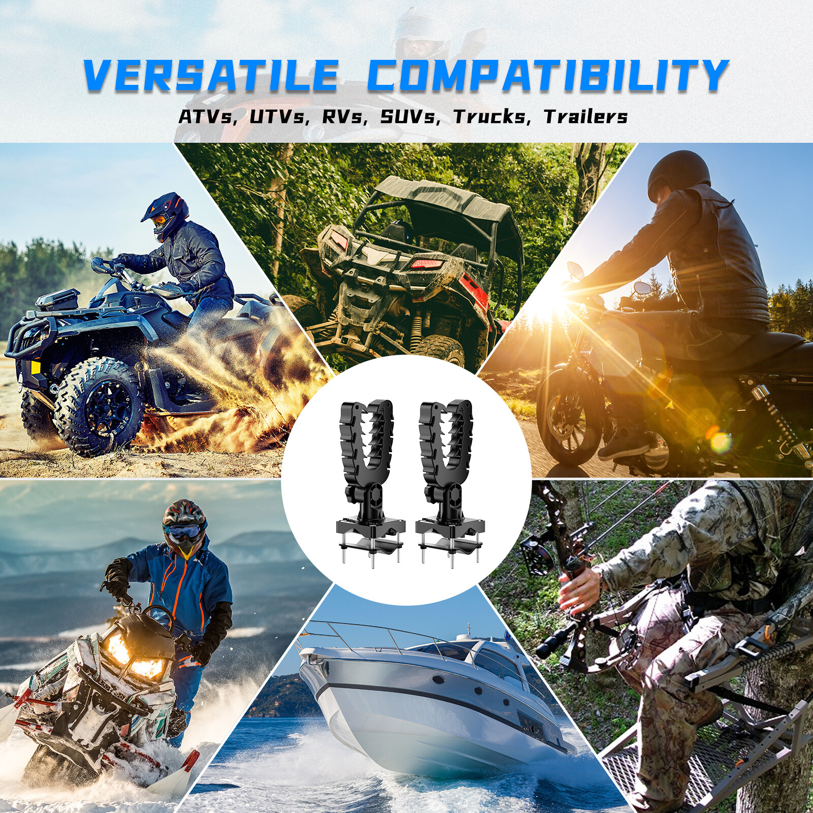 UTV ATV Gun Holder Bow Rack Tool Grip Shovel Rack Mount for Sportsman Yamaha