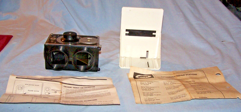 1960-70s Hoppy Model G2 Split Image Transit Calibration System w/Leather Case