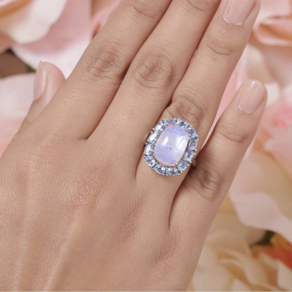 Boho Moonstone Statement Ring