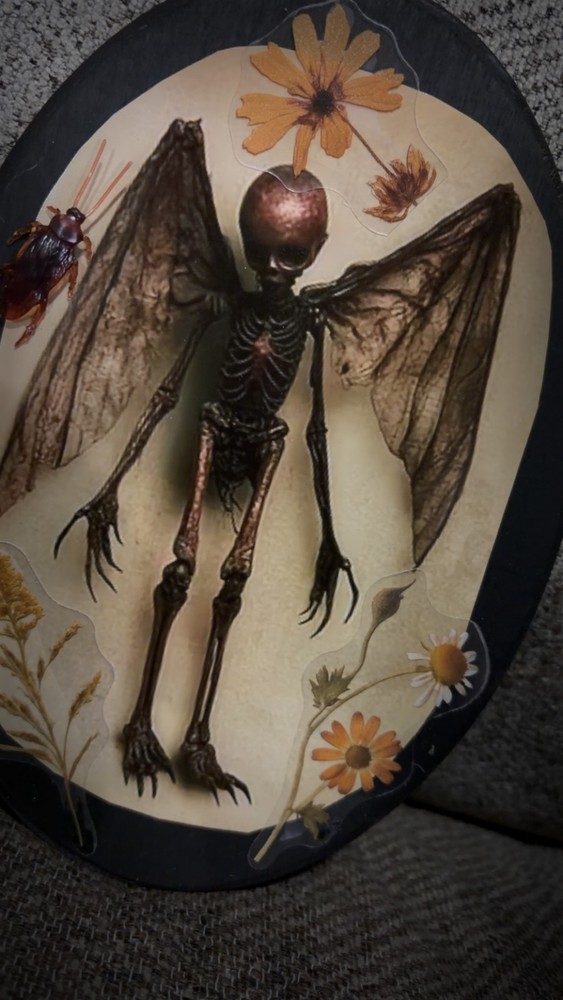 Fairy Skeleton Oddity Plaque Wall Decor Weird OOAK