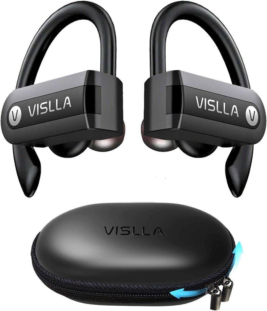 Vislla Wireless Bluetooth Earbuds with Earhooks, 82H Battery
