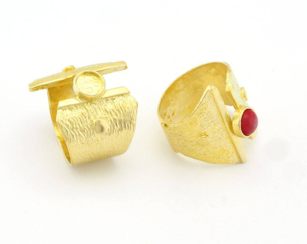 Adjustable Ring Bezel Setting Raw Brass 6 mm Round Setting 7-9USinner size 4784