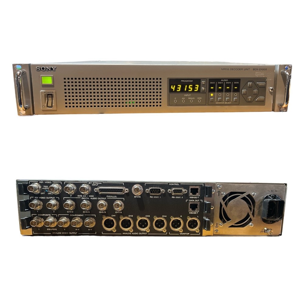 SONY BDX-D1000 MPEG-2 PROFESSIONAL INTEGRATED RECEIVER/DECODER WITH SDI OUT