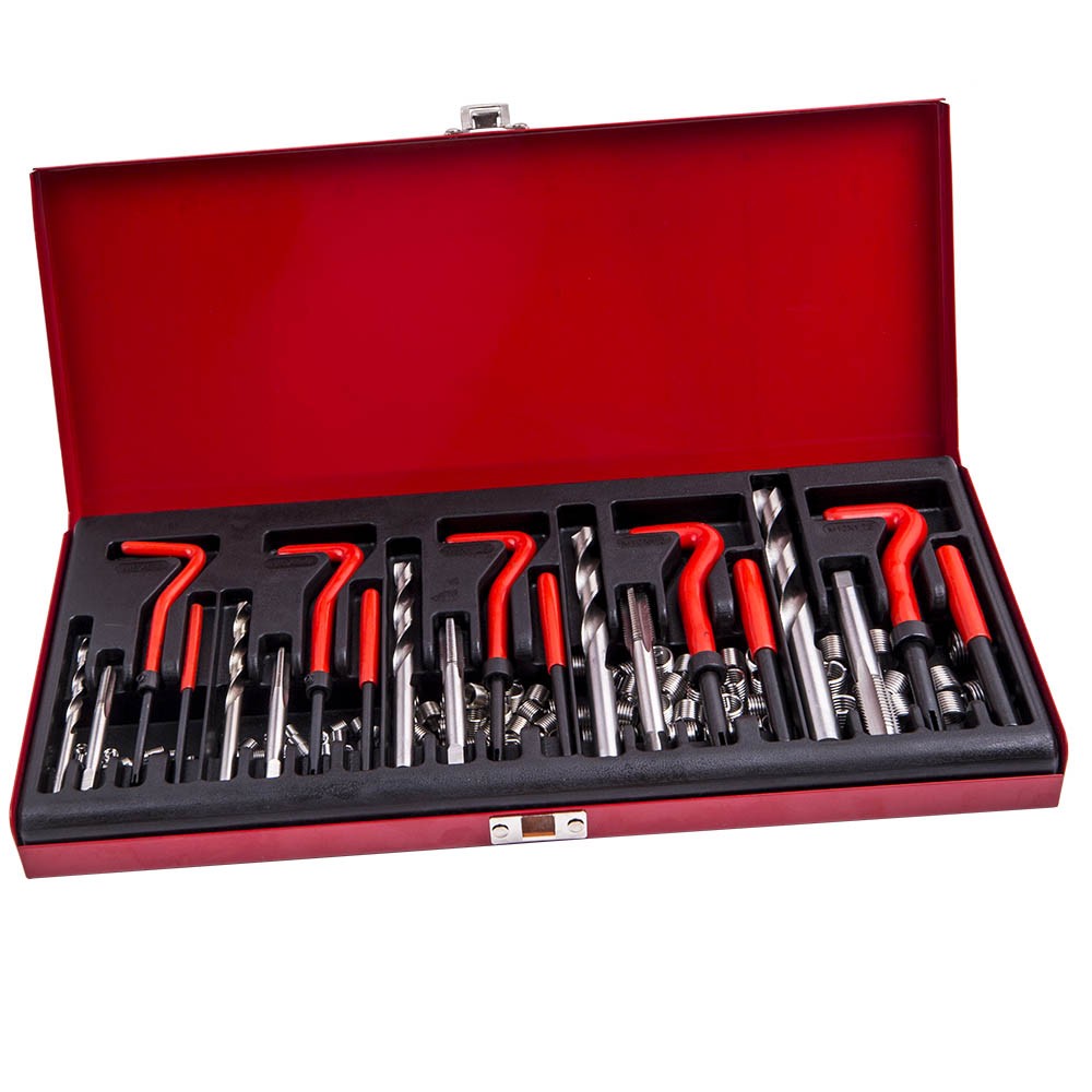 131pc Thread Repair Kit Stripped M5 M6 M8 M10 M12 Wire Thread Inserts Drill Bits