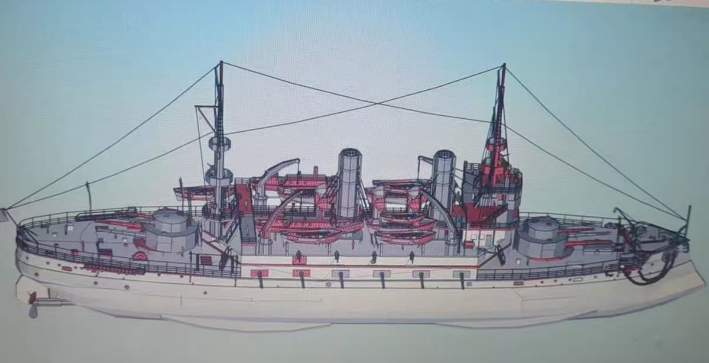 Custom 1/350 scale USS Kearsarge (BB-5) Unpainted