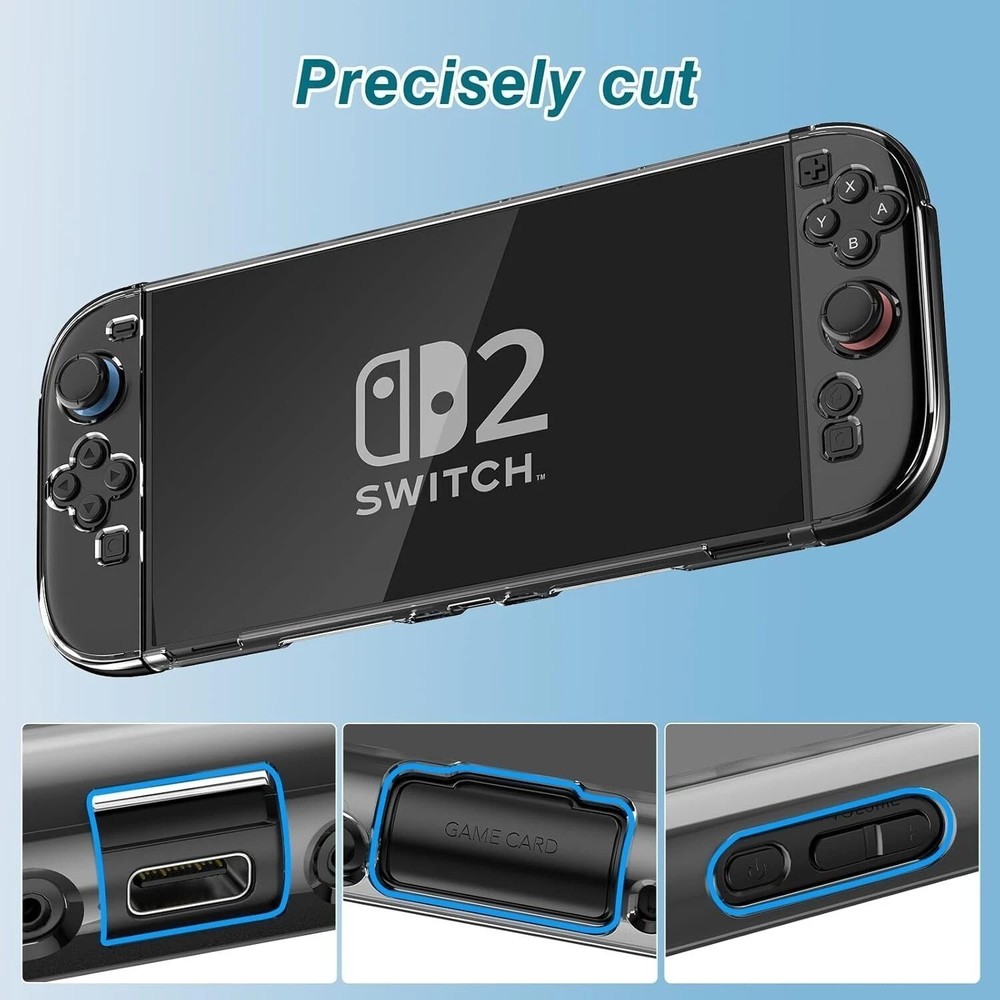 Clear Case For Nintendo Switch 2 with HD Screen Protector, PC Protective Cover