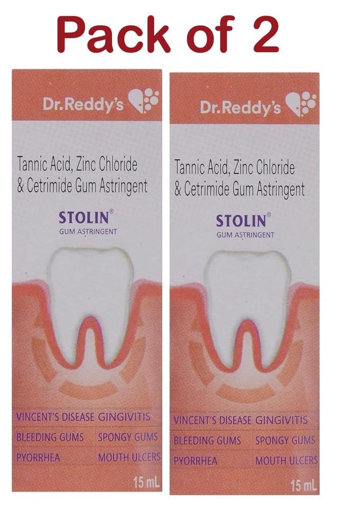 2X Dr Reddy's Stolin Gum Astringent 15 ml