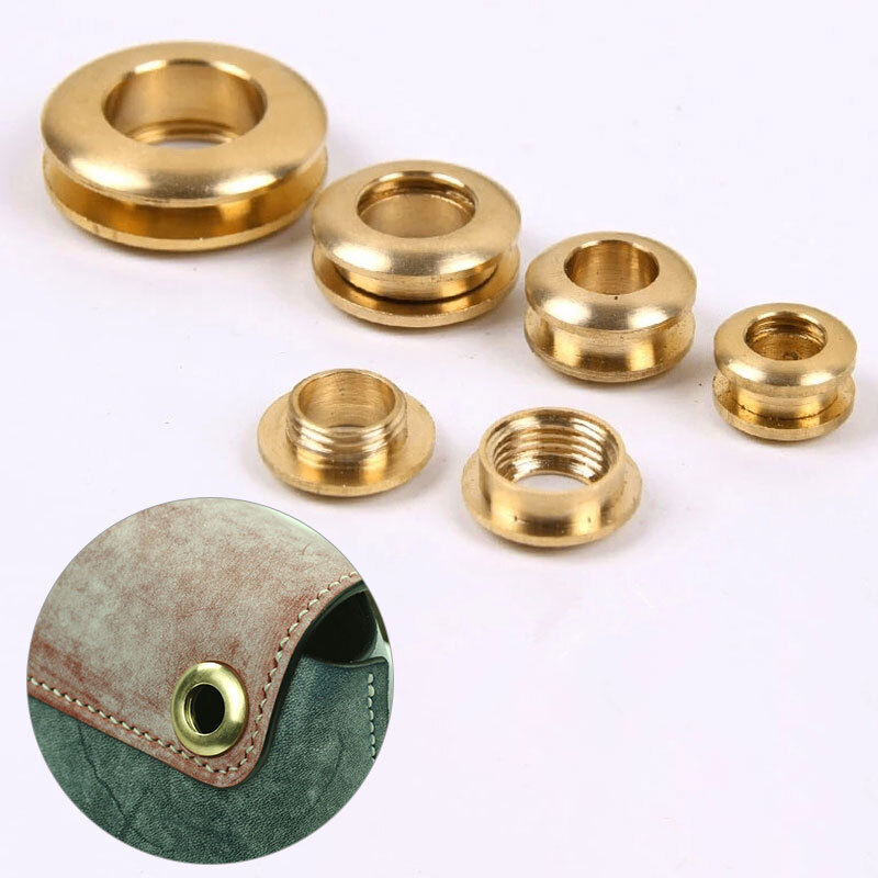 Solid Brass Screw Back Eyelets with Washer Grommets Leather Craft for DIY Bag US